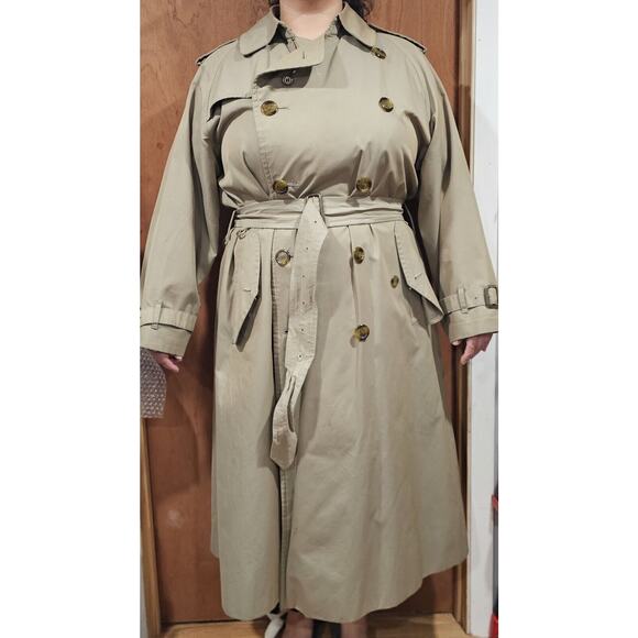 Vintage Burberry Trench Coat Beige Check Nova Size 36 Regular